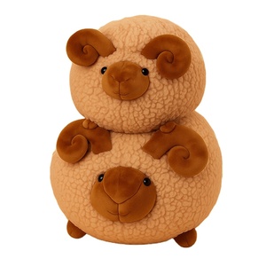Jouets en peluche de mouton et chèvre en laine de dessin animé, poupée compagnon pour enfants, oreiller cadeau, animaux en peluche rembourrés de coton PP - Product Image 3