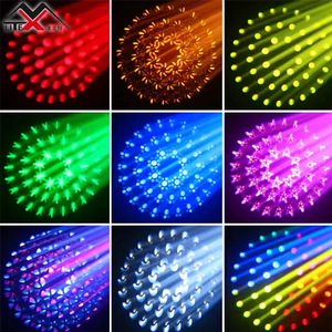 2 Pezzi Faro <span class=keywords><strong>LED</strong></span> Mobile da 380W con Effetto Arcobaleno a 14 Colori, Prisma e Controllo DMX512 per Illuminazione Scenica e Discoteca - Product Image 5