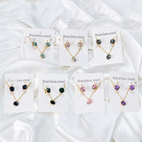 Ensemble de boucles d'oreilles et collier en acier inoxydable plaqué or avec motif étoile Kitty Snoopy, bijoux pour femmes pour les occasions spéciales