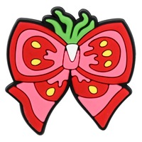 Breloques personnalisées en PVC fraise et raisin avec jolis nœuds, épingles à fruits pour décorations de sabots et sandales KLS N01