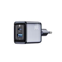 Cargador Rápido GaN de 30W con Doble Puerto USB-C y USB-A, PD3.0, QC3.0, con Protección OVP para 14/13 y S23