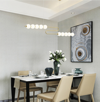 Lustre en cuivre et perles, luminaire suspendu nordique, design créatif et simple, éclairage de luxe pour salon