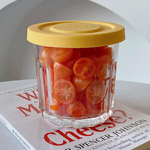 Fiambrera de vidrio de alto nivel de apariencia al por mayor <span class=keywords><strong>cura</strong></span> leche amarillo refrigerador vidrio crujiente caja Bento de borosilicato alto - Product Image 4