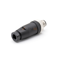 Connecteur M12 4 broches A-Code, câblable sur site, en plastique, mâle-femelle, droit et coudé, borne à vis, étanche IP67