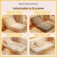 Canapé-lit moderne pliable en sherpa, simple, double, géant, pour se coucher, dormir, chambre à coucher, petit canapé, dossier, chaise, coussin