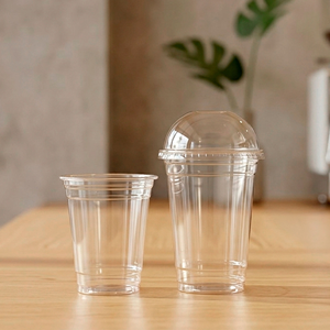 Hot Selling Custom Logo Disposable 98mm PET Plastic Transparent <b>Coffee</b> Tea <b>Cup</b> Factory Wholesale Food Grade - Product Image 1