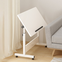 Bureau pliable large réglable en hauteur pour assise et position debout, poste de travail mobile avec porte-gobelet
