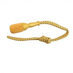 Borla de nudo para espada hecha a medida, trenza de ganchillo con pedrería y hilo dorado - Venta al por mayor, decoración DIY para prendas, colores personalizables, duradera - Product Image 1