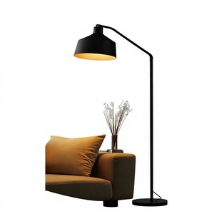 Lampe sur pied LED moderne en métal noir avec base E27, design luxueux, angle réglable, lampe de lecture pour salon et chambre à coucher - Product Image 1