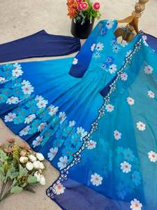 Ensemble de robe kurta ethnique pour femmes pantalon Dupatta tenue indienne fête mariage festival traditionnel ensemble de trois pièces - Product Image 4