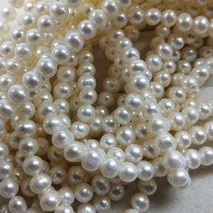 Perlas Naturales Sueltas, Casi Redondas, de 5-6 mm, Recién Extraídas, para Collares Semiterminados, Refrescantes y Limpias - Product Image 2