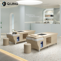 Fauteuil de Lavage de Cheveux de Salon Moderne avec Massage du Dos, Lit de Shampooing, et Thérapie Circulatoire à l'Eau pour Tête