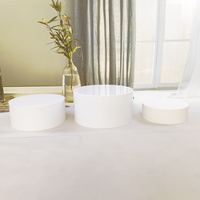 3pcs Risers en acrylique pour présentoirs Support rond pour gâteaux et desserts Cylindre de nidification avec fond creux pour les fêtes de mariage Brunch