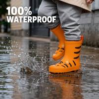 Adorables bottes de pluie pour bébé en caoutchouc naturel 3D motif tigre, design animal mignon et tendance, bottes Wellington imperméables pour tout-petits, OEM