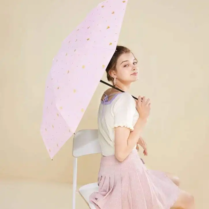 manufacturer Wholesale parasol small Mini Pocket Umbrella Custom Logo Printing 5 Fold sunshade Umbrella with capsule case