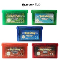   Jeu vidéo version allemande 5.1 Leaf Green RireRed Ruby Sapphire Emerald en ABS de haute qualité pour console SP