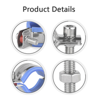 Collier de serrage en acier inoxydable 304 avec support de tige filetée Support de montage de support de tuyau pour la fixation de tubes d'eau Double colliers de serrage