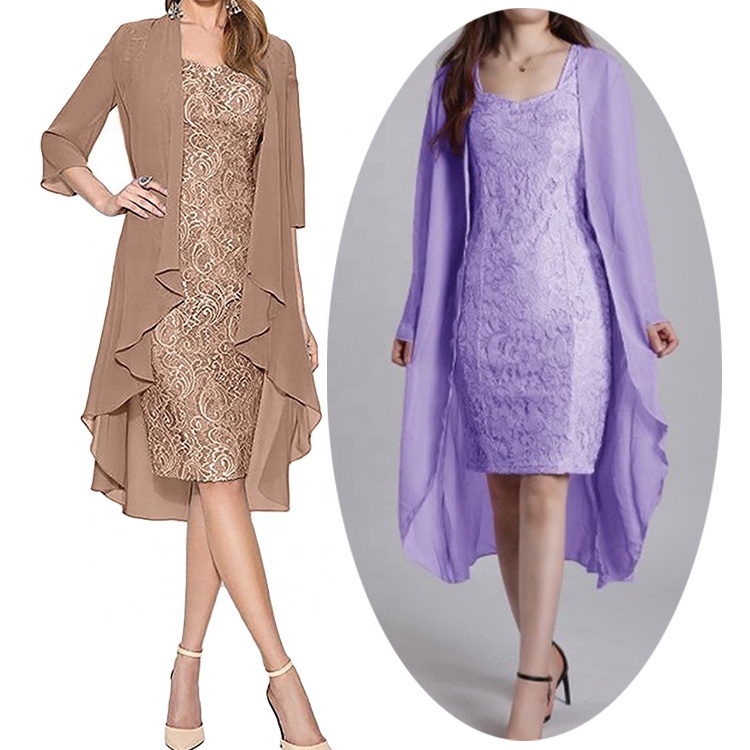 Vestidos Elegantes para madre de la novia, conjunto Formal de dos piezas de talla grande 5XL, trajes de dama de honor, Vestidos de Noche de encaje, vestido de boda