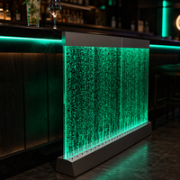 Fontaine murale à bulles en acrylique LED, cloison d'eau, changement de couleur RVB, séparateur de pièce transparent pour la décoration de la maison et du bar