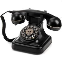 Téléphone filaire vintage noir avec enregistreur vocal et messagerie vocale PEAKSOUND P-622A, garantie 1 an, numérotation à répétition, en ABS, téléphone de bureau, cadeau