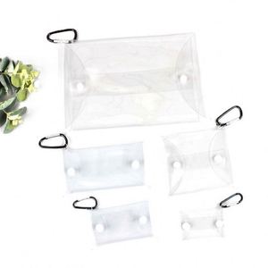 กระเป๋าเครื่องสำอางพีวีซีโฮโลแกรมใสแบบมินิสั่งทำพิเศษ รูปทรงสี่เหลี่ยมผืนผ้า มีกระดุม พกพาสะดวก สำหรับใส่เครื่องสำอาง ลิปสติก และตุ๊กตา - Product Image 3