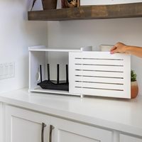 Boîte de rangement pour routeur WiFi en bois: cache-étagère décoratif mural de luxe-avec gestion des câbles