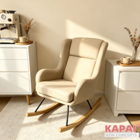 Nouvelle chaise berçante pour bébé Kapai, style nordique minimaliste, chaise berçante en tissu, meubles confortables pour la chambre d'enfant