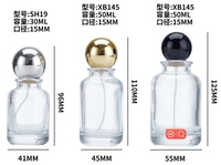 Botol Semprot Parfum Kaca Transparan dengan Pompa Semprot, Sablon, Multi-Kapasitas (30ml/50ml/100ml), Logo Custom untuk Kosmetik