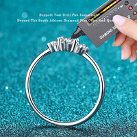 Bague de mariage en argent sterling 925 AZ456-J pour femme, sertie de six diamants moissanite