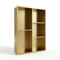 Meuble de rangement d'angle moderne en acier inoxydable 304 pour salle de bain, double niveau, niche de douche murale, étagère en verre, organisateur d'espace