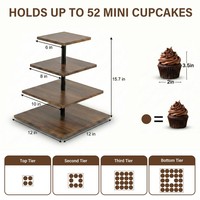 Support à cupcakes à 4 niveaux pour 50 cupcakes, présentoir à cupcakes en bois pour anniversaire ou décoration de bar de mariage