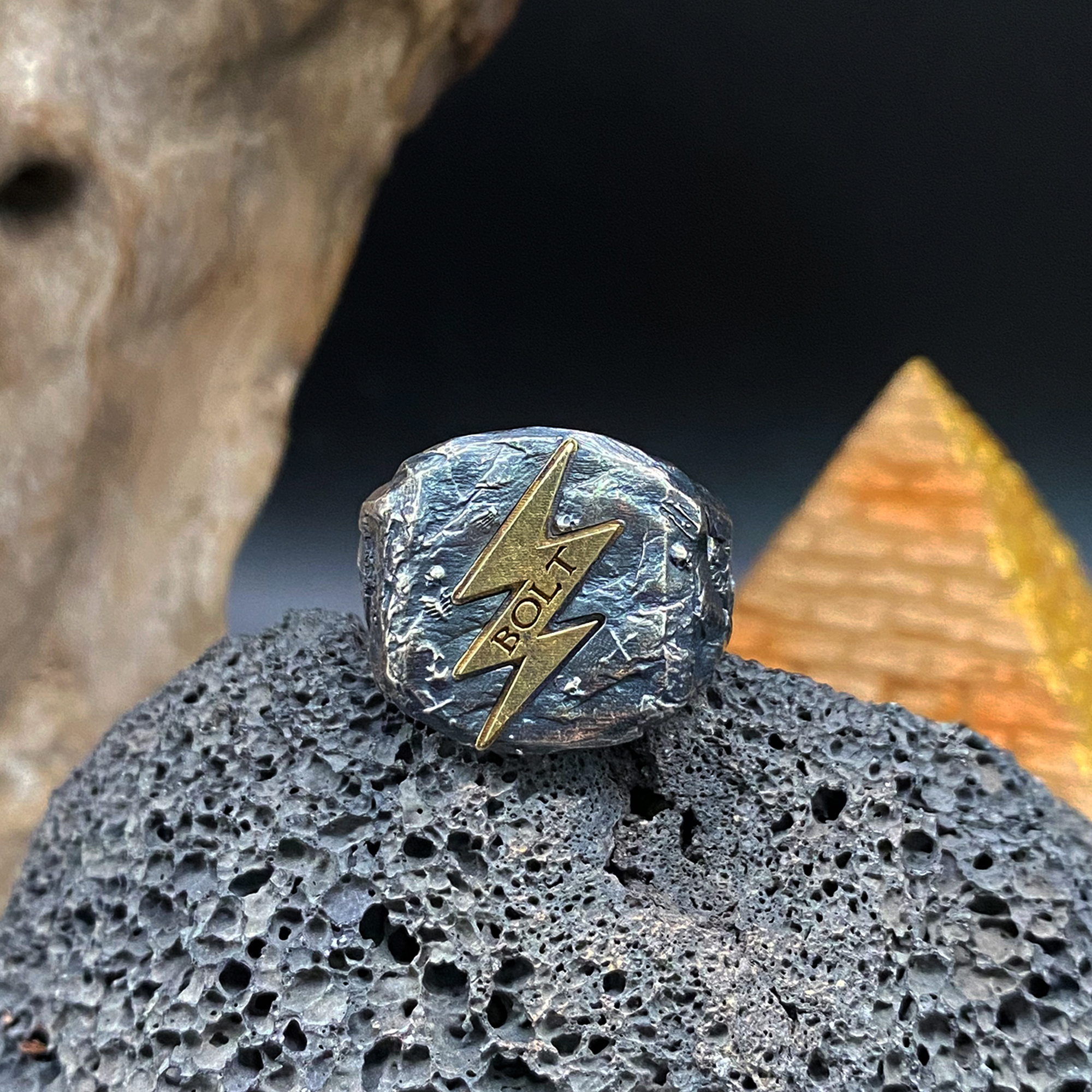925 Sterling Silver Wrath Zeus Lightning Bolt Ring