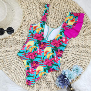 <span class=keywords><strong>2022</strong></span> Sexy col en V maille maillot de bain femmes une pièce maillots de bain body Push up Monokini imprimer maillots de bain maillot de bain porter des vêtements de plage - Product Image 4