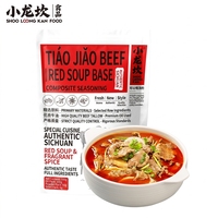 Base de soupe épicée au bœuf Xiaolongkan Qiaojiao en gros 166g – Base de bouillon de bœuf riche et assaisonnement pratique pour soupe instantanée
