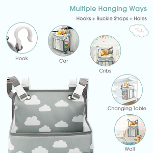 Convenient Nursery Caddy with Hanging Diaper <strong>Storage</strong> Polyester Backpack Nursery Organizer for <strong>Baby</strong> Essentials <strong>Old</strong> Diaper Bags - Product Image 3