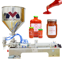 Machine de remplissage pneumatique semi-automatique à double tête pour applications alimentaires et chimiques, haute précision, pour sachets en verre