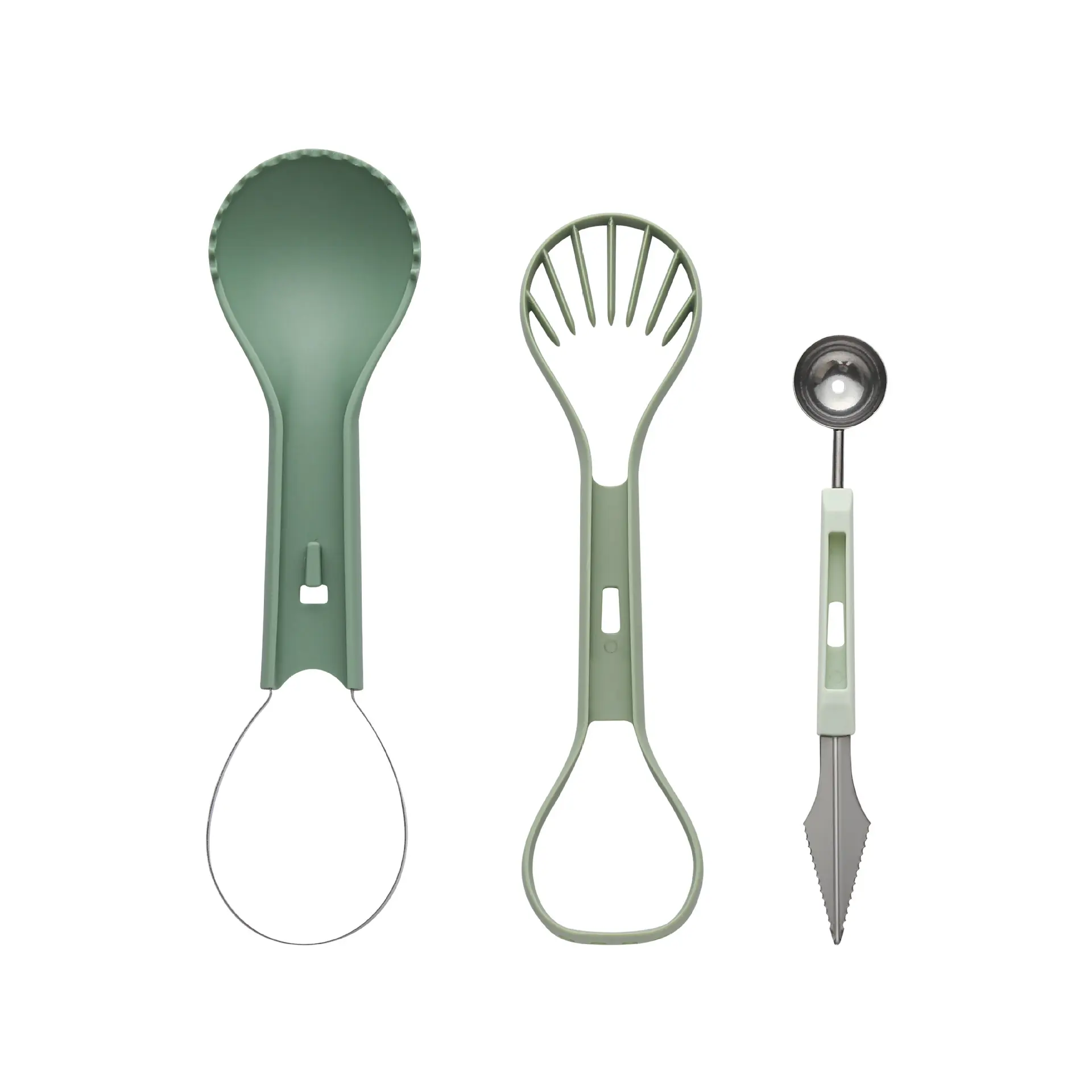 Conjunto de utensílios de cozinha 3 em 1, multifuncional, criativo, para esculpir frutas, bola, colher, faca, utensílios de cozinha