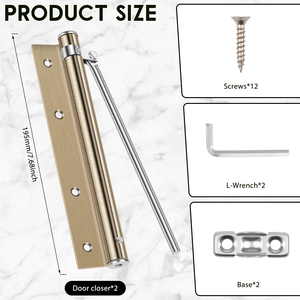 Ferme-porte automatique à ressort de sécurité au design moderne Installation facile Réglable pour usage résidentiel commercial Hôtels Cuisines - Product Image 2