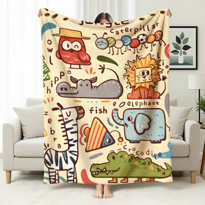 Couverture en flanelle à motif de chiens de dessin animé mignons, couverture de sieste super douce, lavable en machine pour lit, canapé, fauteuil, impression personnalisée OEM ODM - Product Image 5