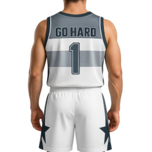 ชุดบาสเก็ตบอลแบบซับลิเมชั่นสั่งทำพิเศษ เนื้อผ้าโพลีเอสเตอร์ระบายอากาศได้ดี สำหรับทีม |   เสื้อและกางเกงขาสั้นสำหรับวันแข่งขันแบบซับลิเมชั่นเต็มตัวระดับมืออาชีพ - Product Image 3