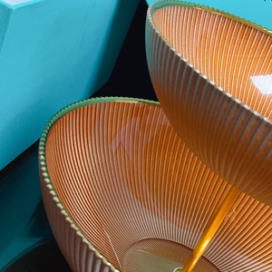 Plateau à fruits double couche en verre émaillé orange, séparateur de fruits, beau et pratique, en promotion - Product Image 5