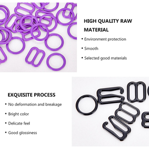 Eco Friendly Front Buckle Bra Sliders and <b>Hooks</b> Set Nylon Coated <b>Hooks</b> Rings Slider Bra Adjuster Buckles - Product Image 5