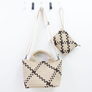 Luxus Neopren gewebte Taschen Handtaschen Strand Umhängetasche Frauen Custom Make Hand gewebte Einkaufstasche - Product Image 6