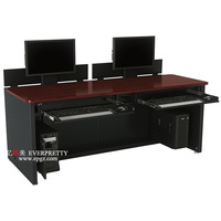 Mobilier de salle de classe scolaire Table d'ordinateur à 2 places au design à la mode avec dessus à écran pliant et rangement pour câbles