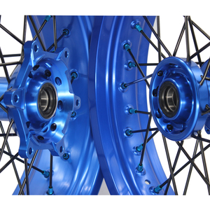 17 pulgadas 36 radios aleación anodizada borde azul cubo azul motocicleta radios ruedas <span class=keywords><strong>Supermoto</strong></span> ruedas para KTM EXC SXF SX 250 300 <span class=keywords><strong>450</strong></span> - Product Image 5