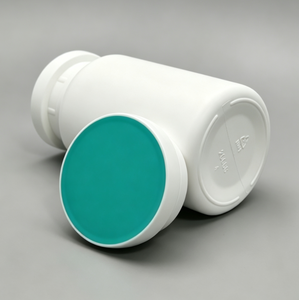 ขวดพลาสติกสีขาว ฝาเกลียว ภาชนะบรรจุทรงกลม - Product Image 2