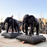 Statue d'éléphant en bronze sur mesure, grande taille, pour portail d'entrée, sculpture de porte, thème animal, technique de moulage