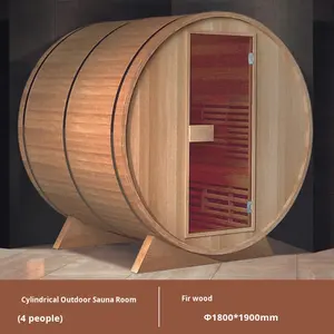 Sauna a Botte per Esterni in Legno Massello di Cedro Rosso, Riscaldamento a Vapore, Impermeabile, Anticorrosione, per Hotel e Resort di Lusso, Guangdong - Product Image 2