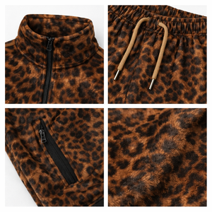 Conjunto Deportivo Casual para <span class=keywords><strong>Hombre</strong></span> con Estampado de Leopardo Personalizado, Conjunto de Jogger Holgado, Fabricante OEM ODM - Product Image 4