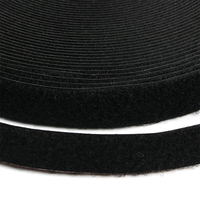 Rouleau de bande auto-agrippante noire en polyester/nylon de qualité médicale, réutilisable, robuste, écologique, à coudre, taille personnalisable